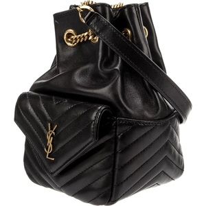 YSL JOE MINI BUCKET BAG IN QUILTED LAMBSKIN
